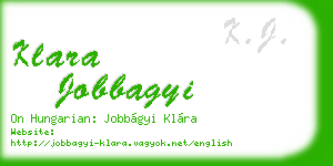 klara jobbagyi business card